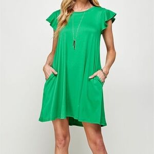 Green Short Sleeve Dress